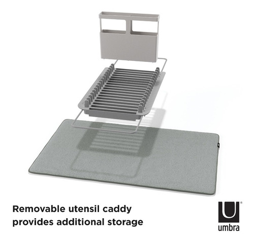Escurridor Udry con soporte para alfombras y cubiertos - Umbra