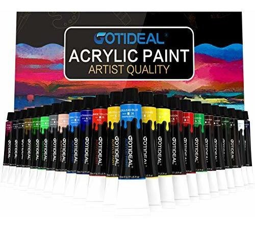 Pintura - Gotideal Acrylic Paint Set, 24 Colors-tubes(23ml, 