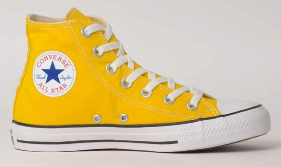 tenis all star cano alto amarelo