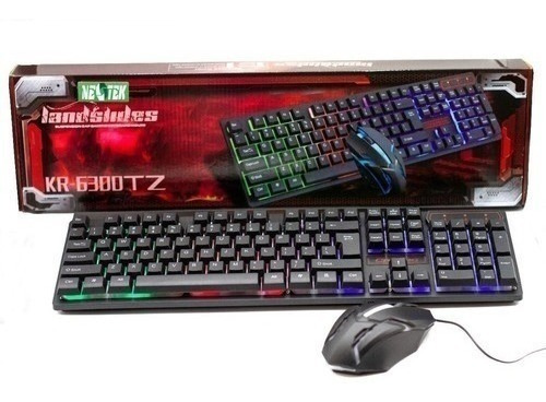 Kit Teclado Mouse Gamer Kr-6300 De Membrana Retroiluminado