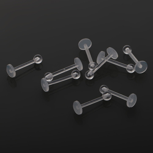H10 Piece Lip Labret Jewelry Acrylic - Transparente