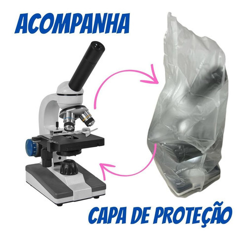 Microscópio Monocular Profissional + Câmera Digital Cor Branco Voltagem