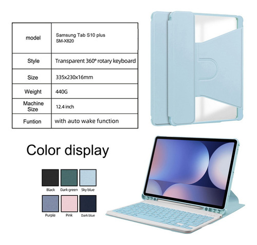 B Funda Tablet Con Teclado Para Galaxy Tab S10 Plus 12,4