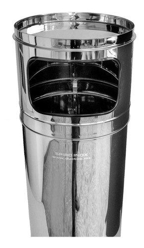 Bote Para Basura Inoxidable 30 Cm X 75 Cm Color Gris