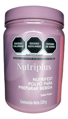 Malteada Fresa Nutriplus Farmasi Fibra Vitaminas Minerales 