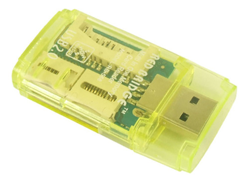 Lector Tarjeta Usb M2 Mmc Plastico Transparente Amarillo 94d