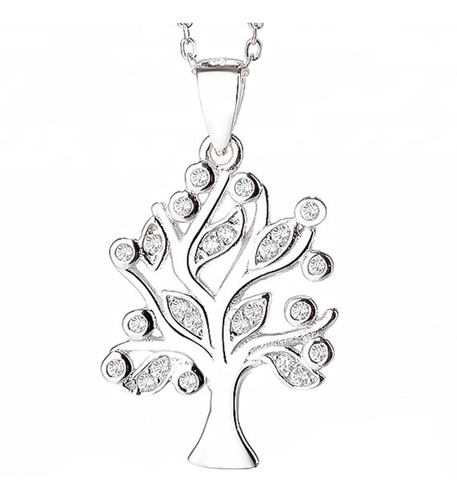 Collar Mujer Dama Arbol De La Vida En 100% Plata 925 Garanti