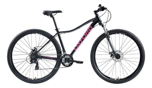 Mountain bike femenina Oxford Nova Venus 1  2021 R29 M 21v frenos de disco mecánico cambios Shimano Tourney color negro/fucsia