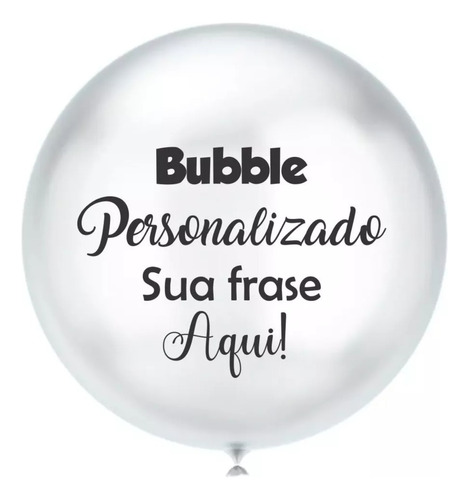 Balão Bubble Bobo Redondo 40cm Transparente Personalizado