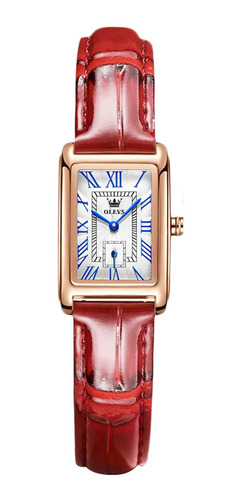 Reloj Mujer Rorios Aa-pw001 Cuarzo Pulso Rojo En Cuero