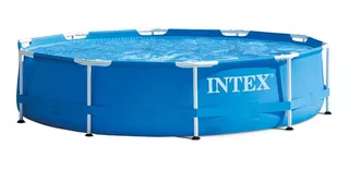 Alberca estructural redonda Intex 28201 con capacidad de 1185 galones de 76cm de largo x 305cm de ancho de 10 ft de diámetro azul