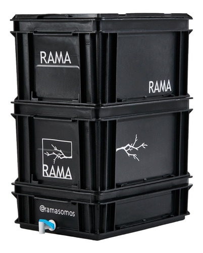 Imagen 3 de 10 de Compostera Rama Somos Balcón 40 Litros Con Canilla