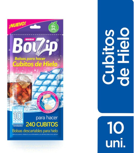 Bolsas Para Hacer 240 Cubitos Hielo Descartables 10un Bolzip