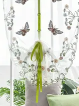 Comprar Y1m Cortinas Romanas Bordadas Sheer Room, Janela De Tule,