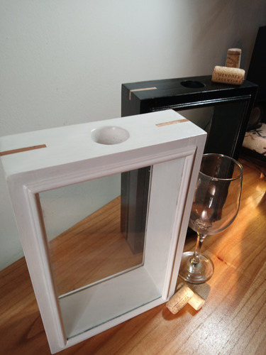 Cuadro Porta Corchos Vinos Decorativo 20x30 Cm Blanco Blanco
