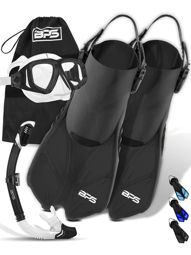 Bps Mask Fin Snorkel Set Snorkeling Gear For Adult Wide