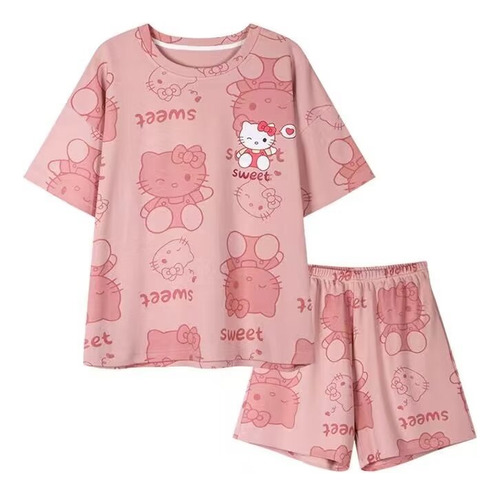 Pijama Adorable Y Simple Con Diseño De Hello Kitty