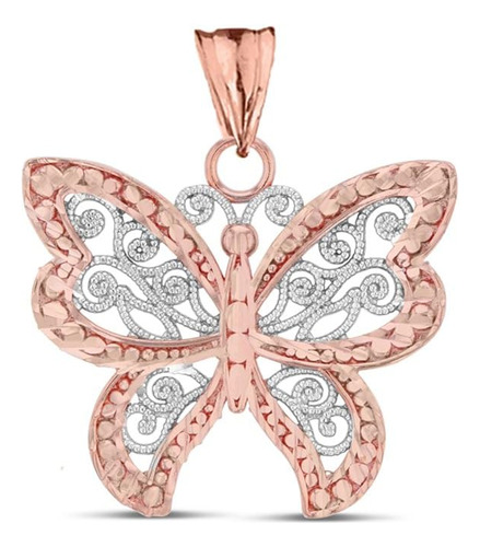 Elegante Colgante Con Dije De Mariposa De Talla Brillante Y 