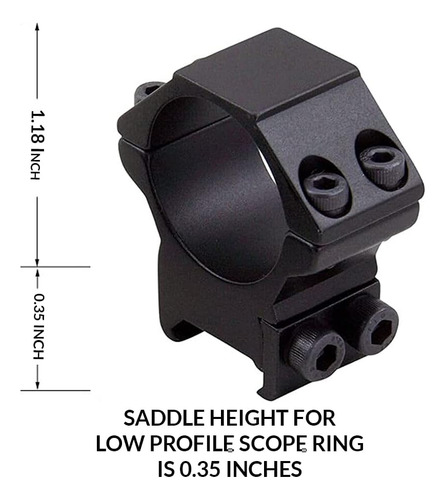 360 Tactical Anillos De Alcance 22 Cal/air Rifle Low & Mediu
