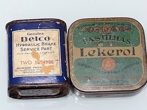 4 Latas Antigas Mini Matte Leão Farmácia Coralit Delco Lote