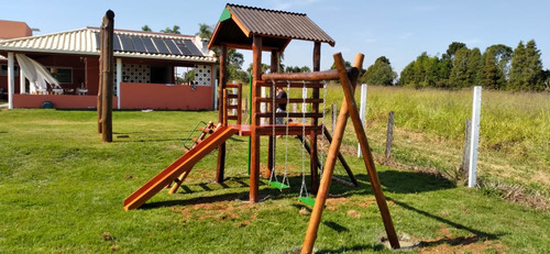 Playgroun Infantil Mega Casa De Tarzan De Eucalipto Tratado