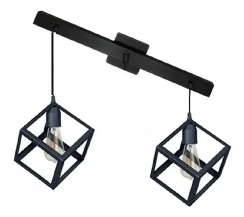 Imagen 7 de 9 de Lampara Colgante 3 Luces Cubo Nórdico Industrial Apto Led