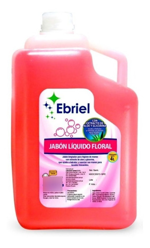 Jabon Liquido Floral 4lt Extracto De Aloe Y Glicerina Ebriel