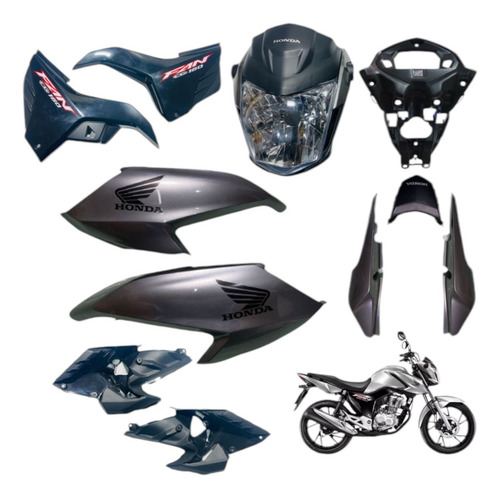 Kit Carenagem Fan 160 22/24 Prata Iron Nal 2023