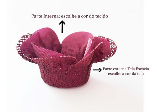 Imagem 3 de 9 de 100 Forminha P Doces Modelo Flor Dupla Tela Escócia E Tecido