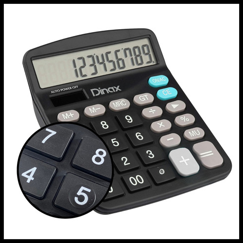 Calculadora Números Grandes A Pila 12 Dígitos De Escritorio
