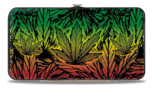 Cartera Con Bisagra Para Mujer Con Hebilla-weed, Multicolor,