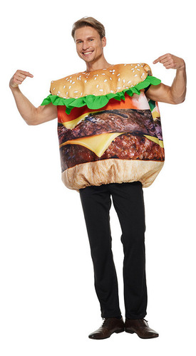 Traje De Desempenho De Hambúrguer De Carne De Halloween