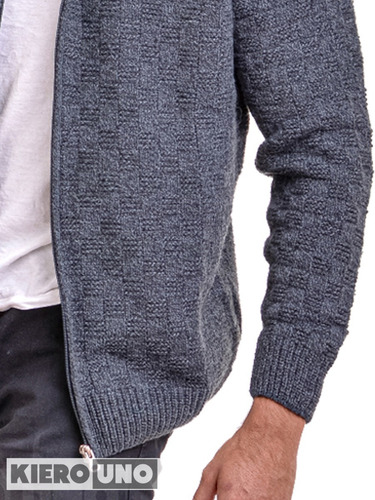 Imagen 2 de 5 de Campera De Lana Sweater Hombre Pullover Cierre Saco Kierouno
