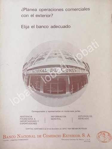 Cartel Banco Bancomext 1972 162