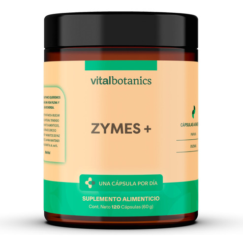 Enzimas Digestivas Con Papaya C/ 120 Caps | Vitalbotanics Sabor Sin sabor