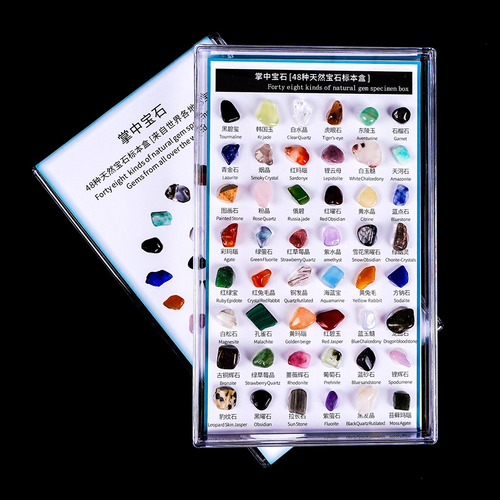 Caja De Colección De Piedras Preciosas (48 Piezas De
