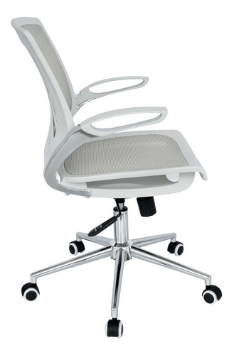 Imagen 4 de 5 de Silla De Oficina Guainia Base Cromo Marco Blanco