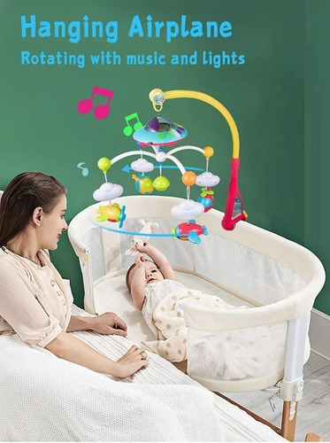Imagen 9 de 10 de Movil Cunero Musical Bebe Proyector Con Luz Y Sonidos !!!