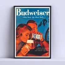 Comprar Cuadro Budweiser Retro Publicidad 30x40 Cm Listo P Colgar