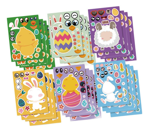 Tz 24 Piezas De Pegatinas De Juego De Fiesta De Pascua Diy