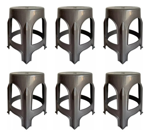 Banco Para Taquerias O Negocios Apilable Resistente Color Gris oscuro Lisa