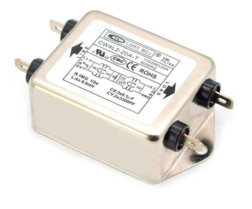 Filtro De Linha Industrial Supressor De Emi Rfi 20a