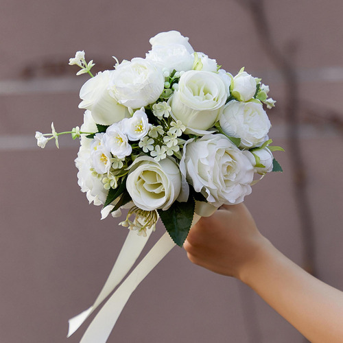 Ramo De Flores De, Ramo De Boda Artificial Realista Para