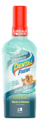 Dental Fresh Spray Perros Y Gatos 4 Oz. No Mas Mal Aliento Sabor Menta