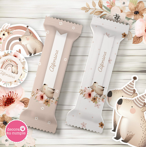 Kit Imprimible Carpincho Capibara Arcoiris Acuarela