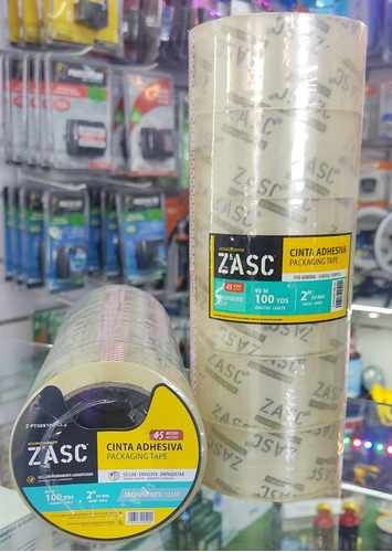 Cinta Adhesiva Marca Zasc Transparente 45mm X 100 Yds