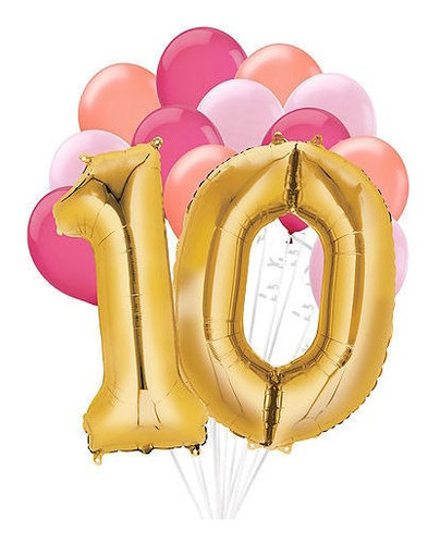 Globos Numero Metalizados Gigante Dorado 80 Cms Grande 2und