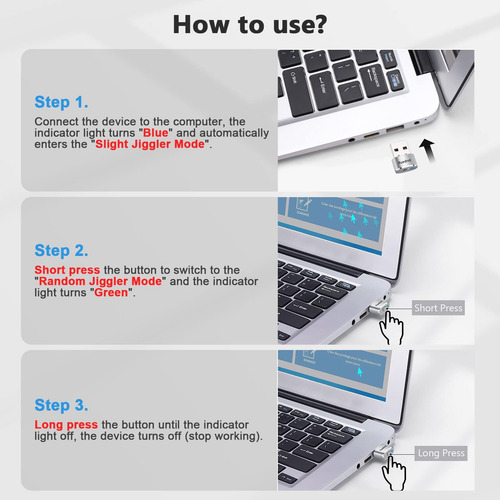 Auedrot Mouse Jiggler Mover De Mouse Usb De Metal Indetectab