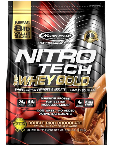 Proteina Muscletech Nitrotech Whey Gold 8 Lbs