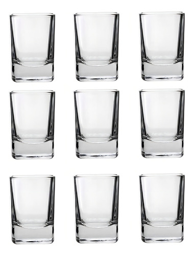 24 Vasos Licor Tequileros Vidrio Shot 2 Oz 55 Ml Viva Color Transparente